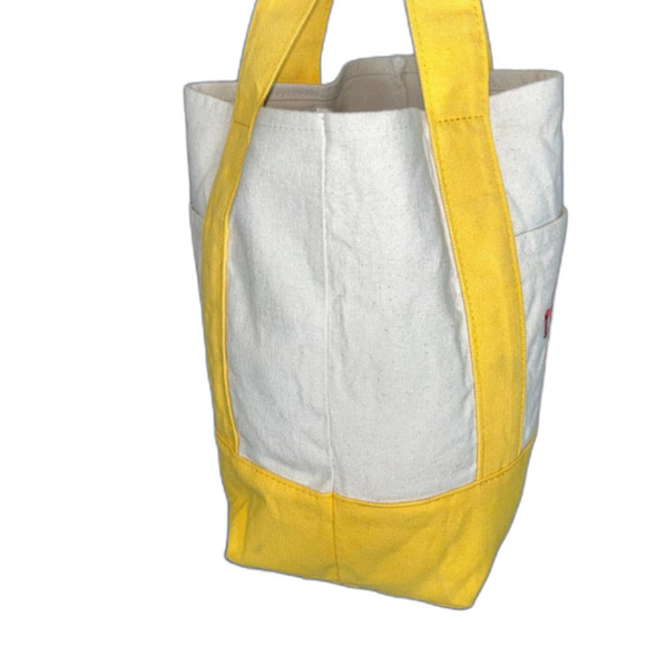 Trader Joe's Mini Canvas Tote Bag Yellow Limited Edition Reusable Bag - Picture 4 of 7